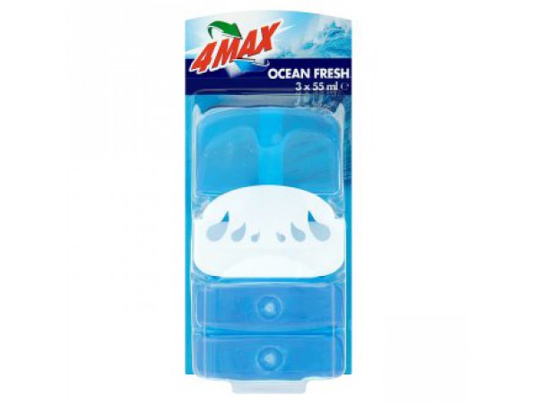 4 MAX Жидкое моющее средство для унитаза Океанская свежесть 3 x 55 мл